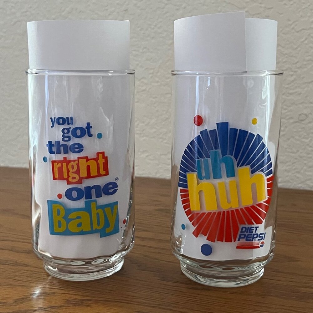 Vintage Diet Pepsi Glass Set